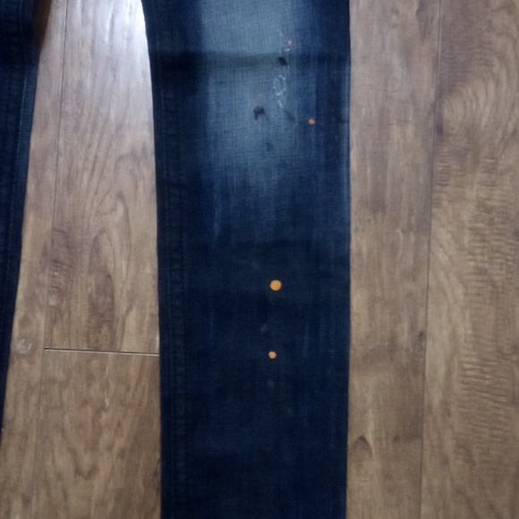 Rock Revival NWT Women's 26 Dark Blue Spatter Skinny Jeans Jo - Picture 4 of 12